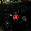 Amid 3,449 flower vases in Sue Bierman Park, former Rep. Gabby Giffords hosts a candlelight vigil to honor the lives lost to gun violence in San Francisco.